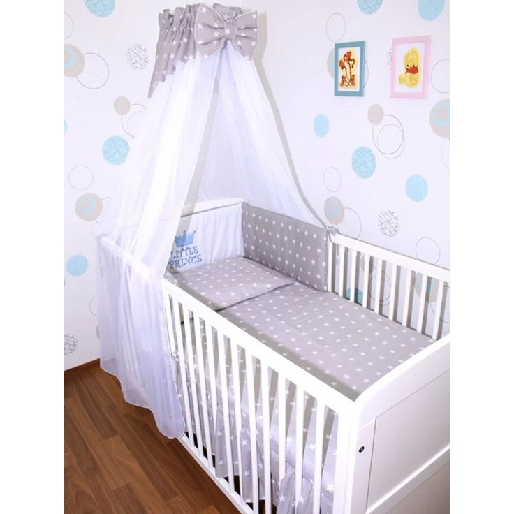 Primawela Babybettwäsche Baby Bettset -5-6 teiliges Set mit Chiffon Himmel Nestchen - Prince, 6 teilig – Bild 3