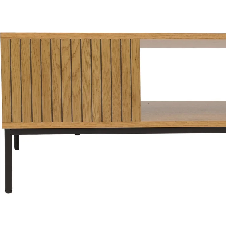 Couchtisch HWC-O39, Tisch Sofatisch Beistelltisch Ablage, Melamin MDF 39x120x60cm ~ natur – Bild 5