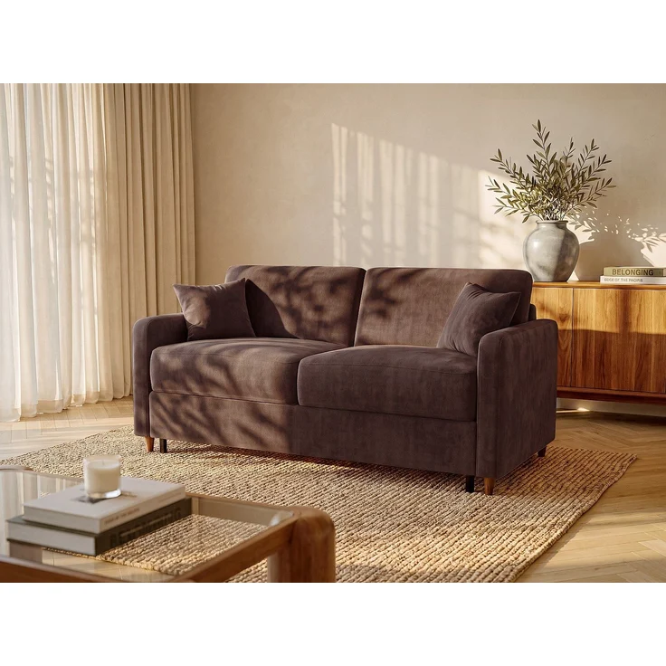Vente-unique - MASITIA - Schlafsofa - Holz, Platte - Holz - Braun - 180 x 95 x 90 cm – Bild 2