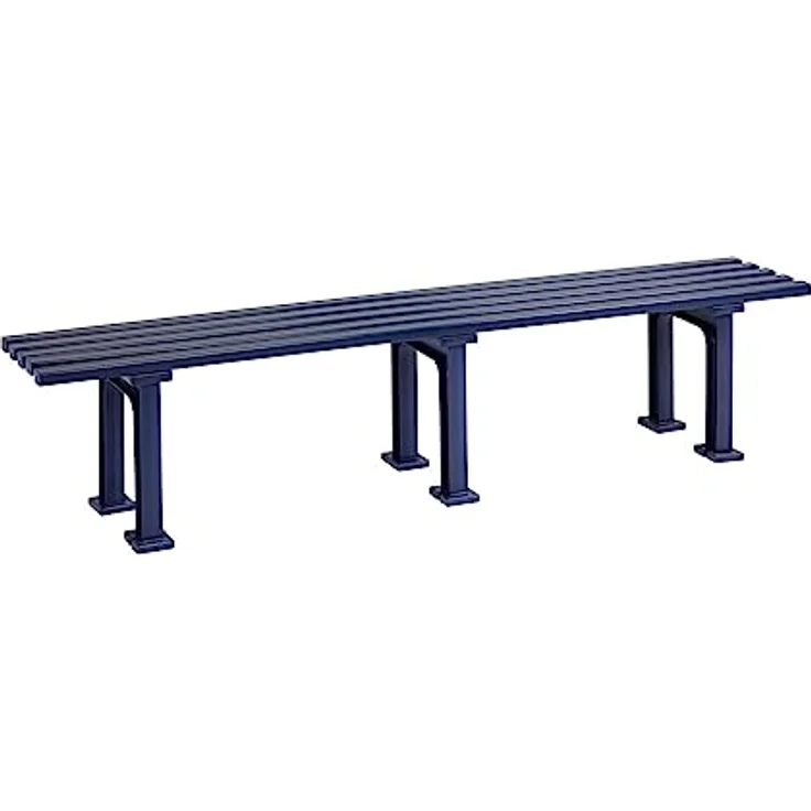 PROREGAL Gartenbank Kuba 4 Sitzer, witterungsbeständiger Kunststoff, blau, HxBxT 42 x 200 x 37 cm – Bild 4