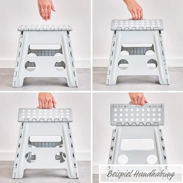 ZELLER Klapphocker 13031 aus Kunststoff, anthrazit / Tritt / Klappstiege – Bild 5