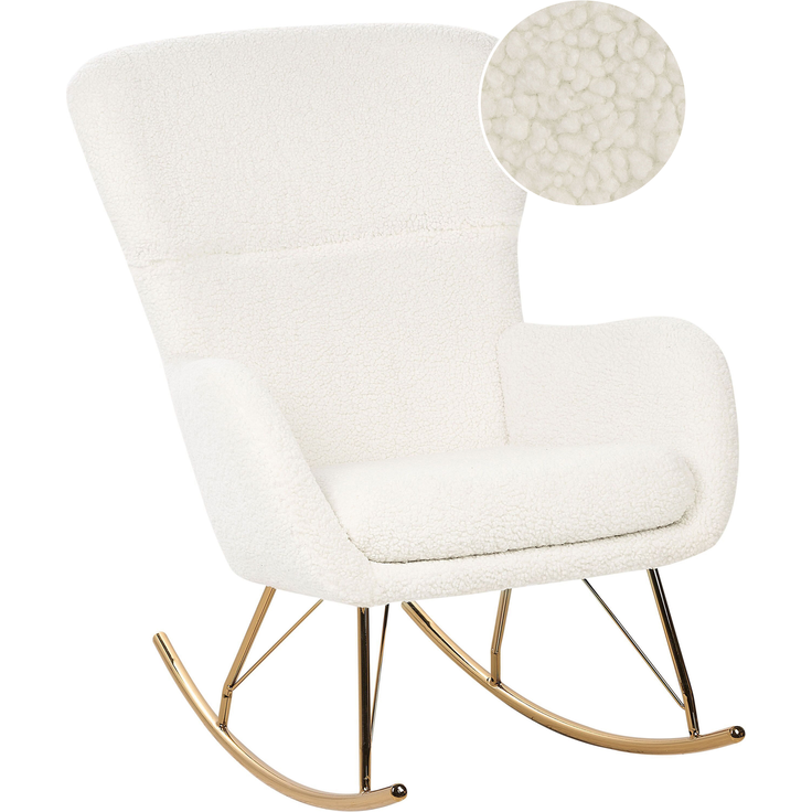 Schaukelsessel ANASET Bouclé Weiß