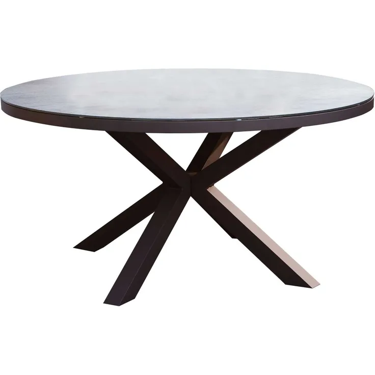 Gartentisch Nizza / Komido / Bondino, Glas, Grau, Schwarz, 150 x 74 x 150 cm