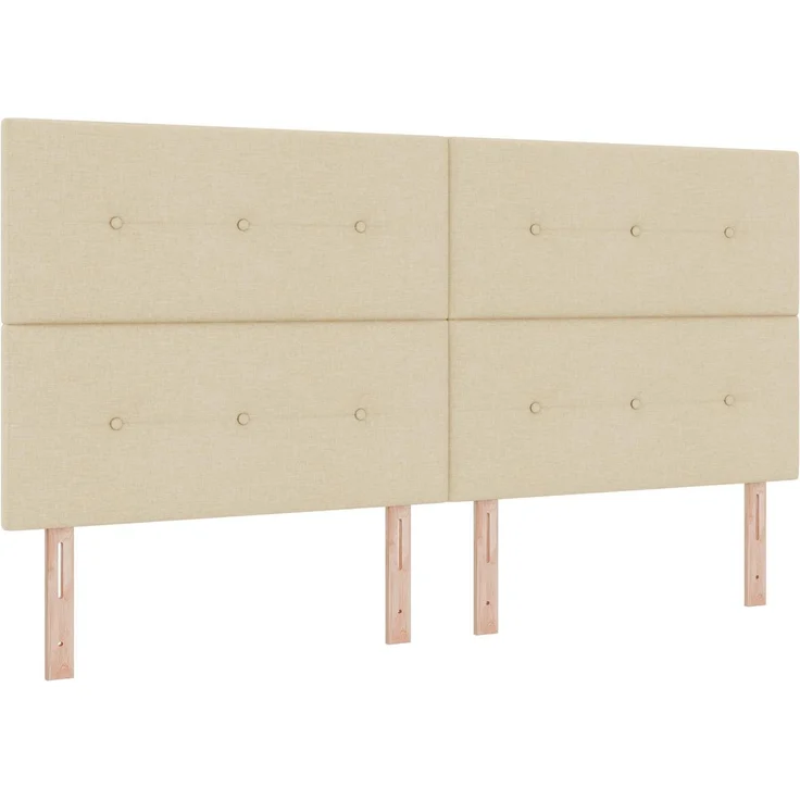 vidaXL Boxspringbett mit Matratze Creme 200 x 200 cm Stoff 3454478 – Bild 4