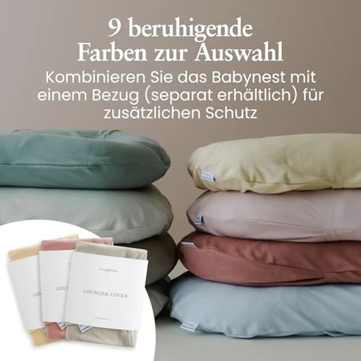 Snuggle Me® Babynest (0-9 Monate) - Premium Babynestchen Neugeborene, Bio-Baumwolle mit Faserfüllung, Ungepolsterte Mitte, die Umarmungen imitiert, 100% Maschinenwaschbar, Inkl. Reisetasche (Slate) – Bild 7