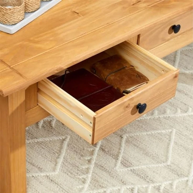 IDIMEX Couchtisch CANCUN, Wohnzimmertisch aus Kiefer Massivholz mit 2 Schubladen Landhaus – Bild 6