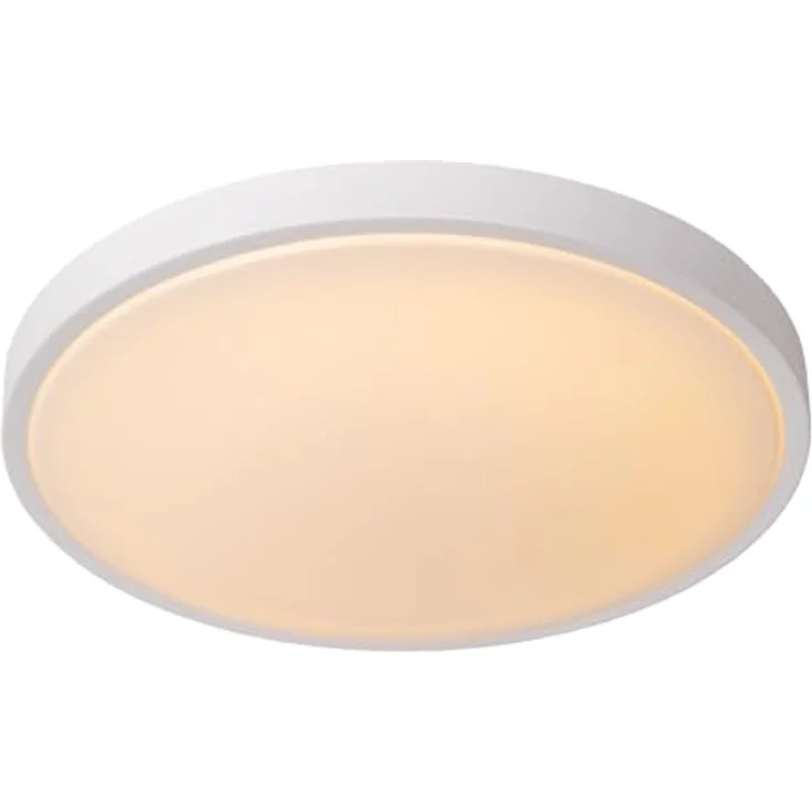 LUCIDE DASHER Deckenleuchte Badezimmer, Ø 41 cm, LED 1x24W 2700K, IP44 mit Bewegungssensor, Weiß – Bild 1