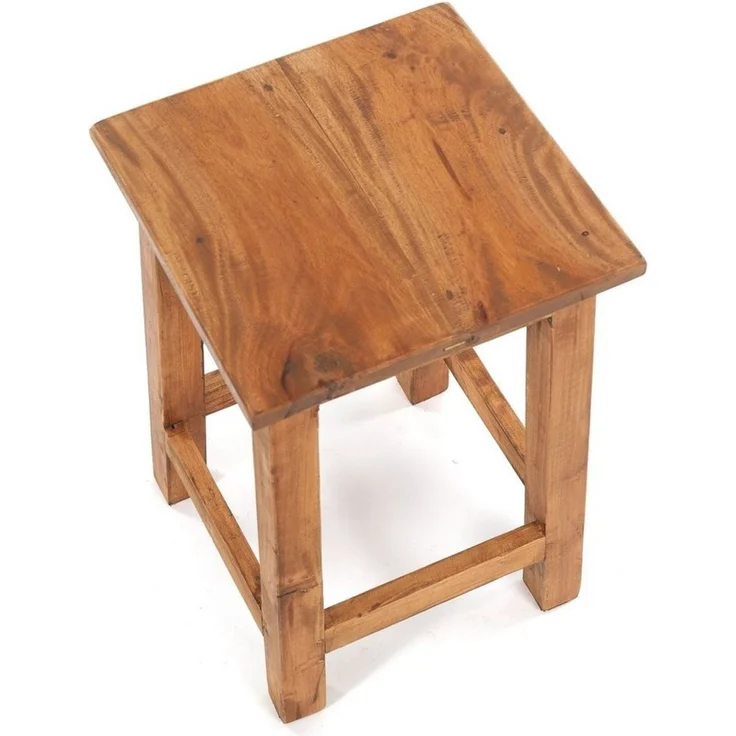 DESIGN DELIGHTS Hocker Sitzhocker MADERO, 48x30cm(HxB) Altholz Holzhocker, massivholz Hocker – Bild 4