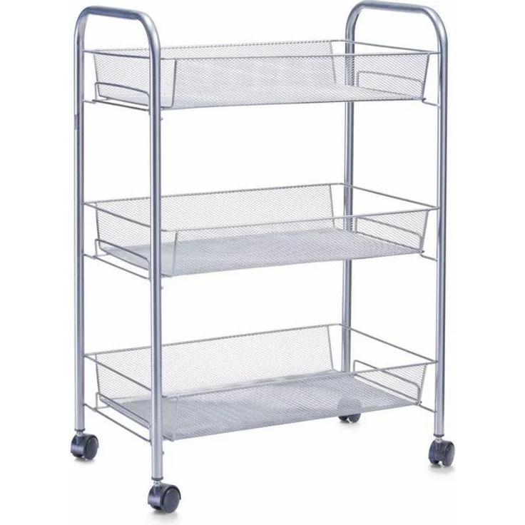 Zeller Etagen-Rollwagen, Mesh, Metall, silber, 43,5 x 26 x 62,5 cm – Bild 2