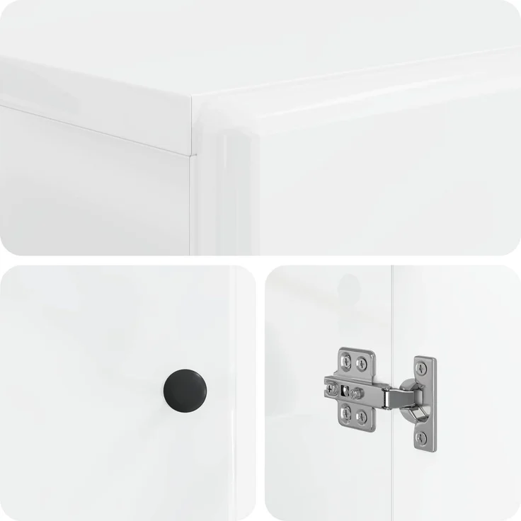 vidaXL Badezimmerschrank mit offenem Regal BREDA Hochglanz Weiß 897479 – Bild 6