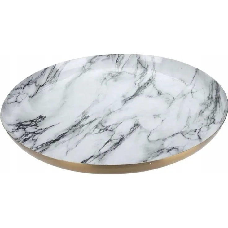 Home Styling Collection Dekorativer Teller weißer Marmor