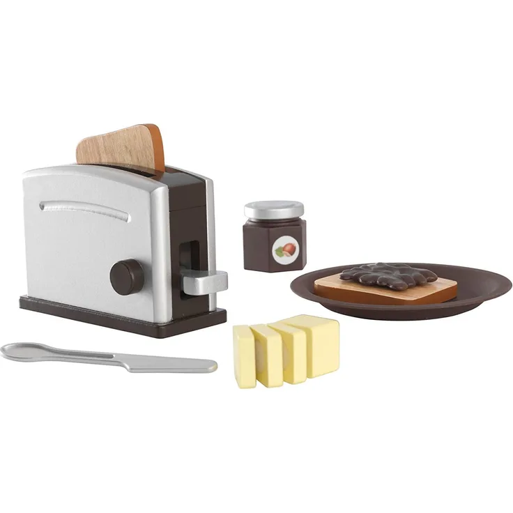 KidKraft 63373 Spielset Spielzeug-Set mit Toaster, Espressofarben