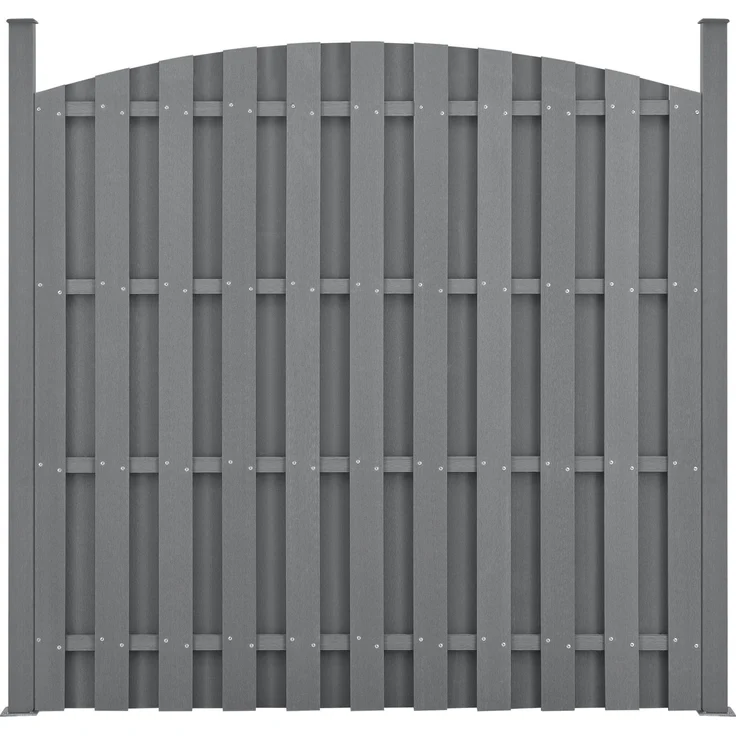 WPC Gartenzaun mit Rundbogen 185x376 cm Grau [neu. holz] – Bild 4