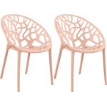 CLP 2er Set Gartenstuhl Hope, Modernes Design, Wetterfest, Stapelbar, Mit Armlehnen,rosa