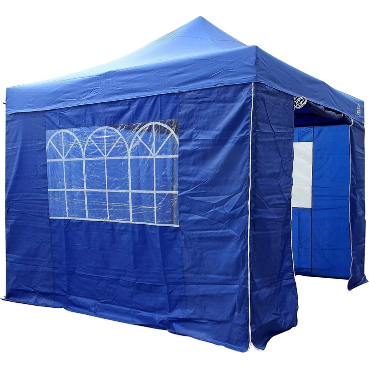 All Seasons Gazebos 3x3 m vollständig wasserdichtes Faltpavillon mit 4 Seitenteilen - Königsblau – Bild 1