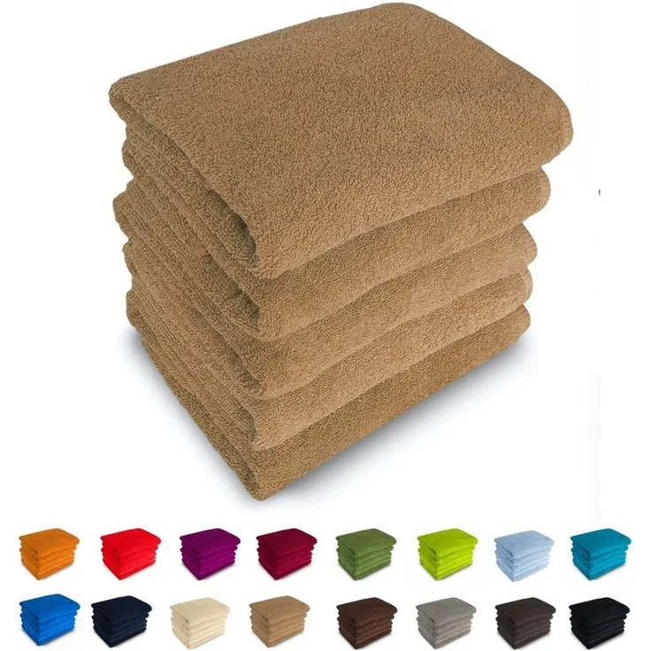 MatratzenL.A.B® 'Rimini' Duschtücher, 500 g/m² Blauer Schwan®, 100% Baumwolle, Frotee, 70x140 cm, dunkelbeige - 11