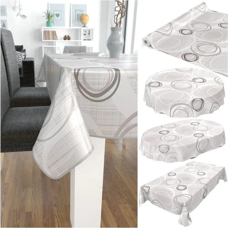 ANRO Tischdecke Wachstuchtischdecke Gartentischdecke Wachstischdecke (Einzelstück 1-tlg), Glatt 140x100 cm wasserabweisend mit Saum – Bild 5