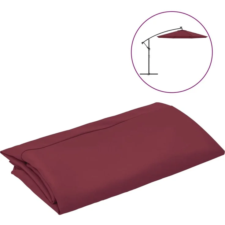 vidaXL Ersatzbezug für Ampelschirm Bordeauxrot 300 cm 313809 – Bild 1