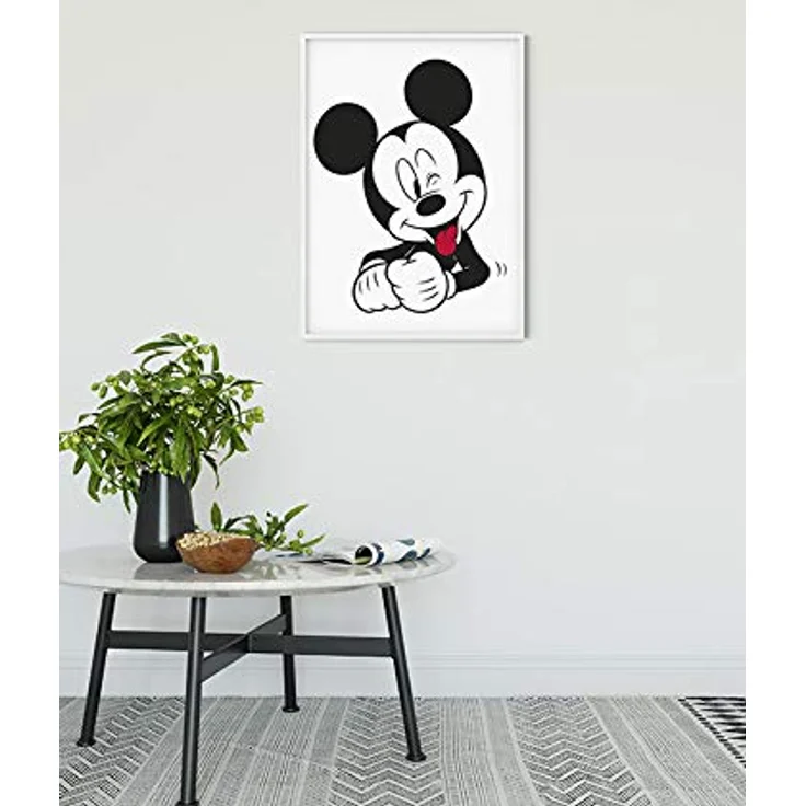 Komar Disney Wandbild Micky Maus Funny, Kunstdruck für Kinderzimmer, 30x40cm, Schwarz, Weiß, ohne Rahmen, fotorealistische Druckqualität, Made in Germany – Bild 2