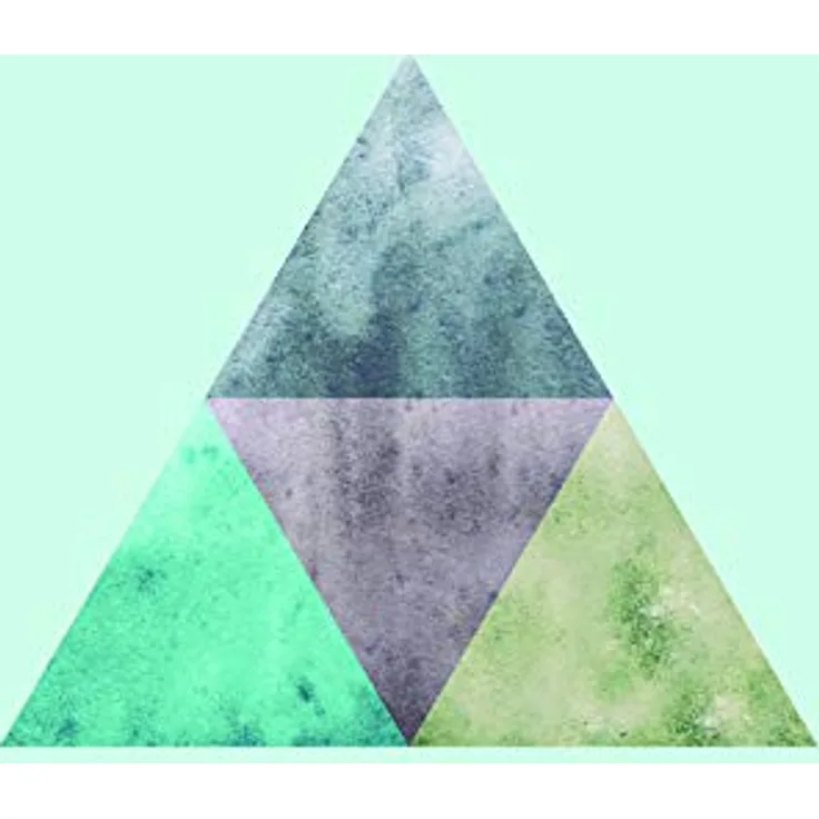 Komar Triangles Top Blue Wandbild, geometrisches Poster ohne Rahmen, 40 x 50 cm, hochwertiger Kunstdruck auf seidenmattem Fotopapier