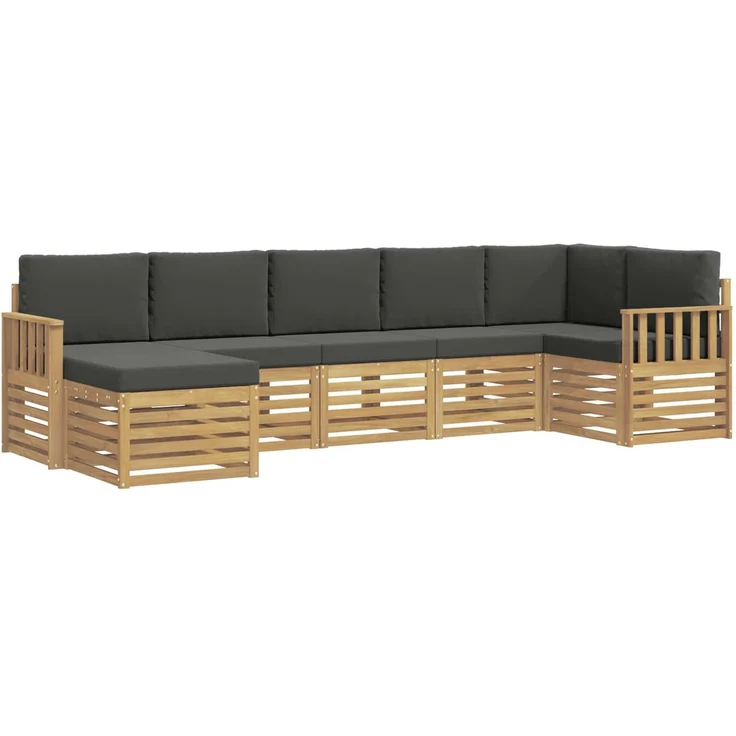 vidaXL Outdoor-Sofagarnitur 7 stk. 6-Sitzer Weiß und Anthrazit 3392187 – Bild 2