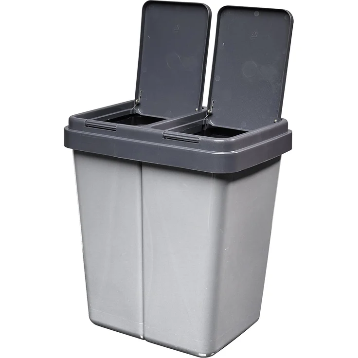 Alpfa DUO BIN Doppel Mülleimer Abfalleimer 2x25L #3 + 2 Ersatzfedern – Bild 2