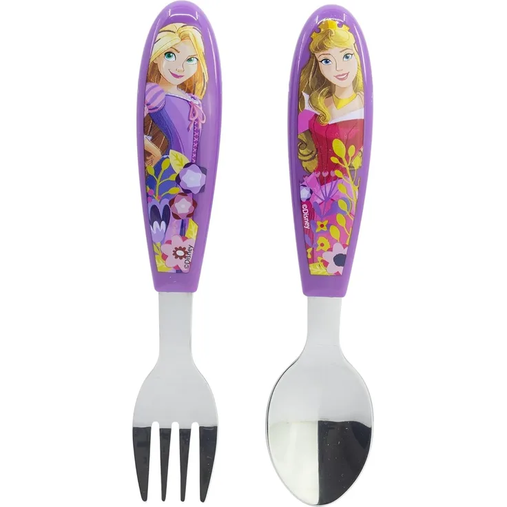 Disney Princess Kinderbesteck Set 2-teilig – Löffel & Gabel mit Motivgriffen