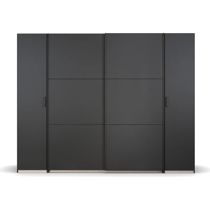 rauch Kleiderschrank, Dreh- und Schwebetürenschrank KRONACH, 4-türig, Grau metallic, 268 x 210 x 59 cm – Bild 2