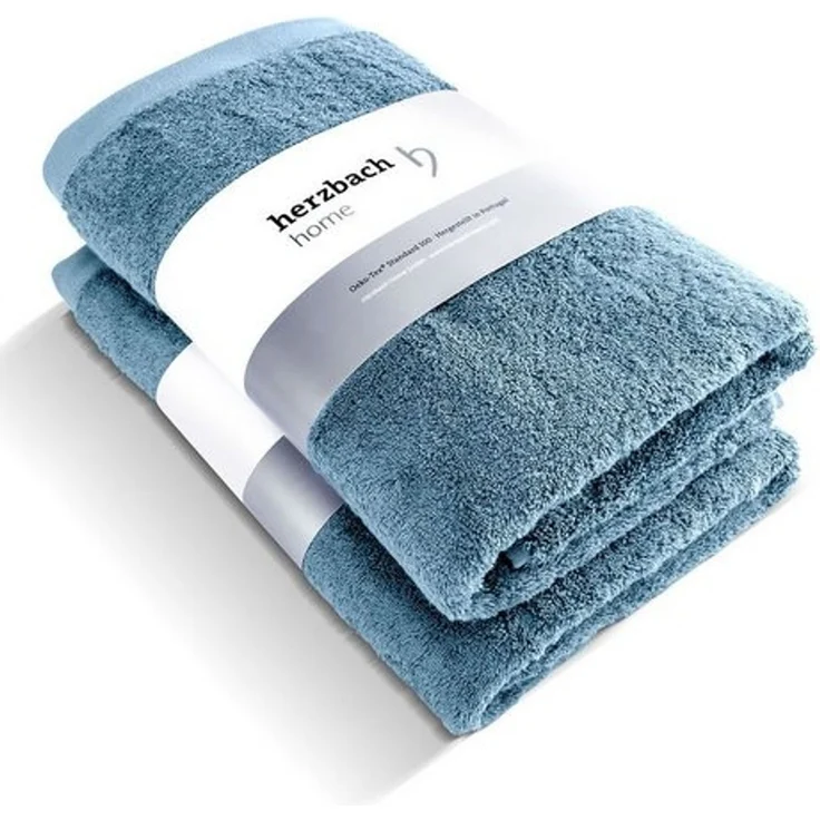 herzbach home Duschtücher Pura 70x140 cm, (2-St), 550g/m², Premium-Qualität, 100% Baumwolle, einfarbig – Bild 4