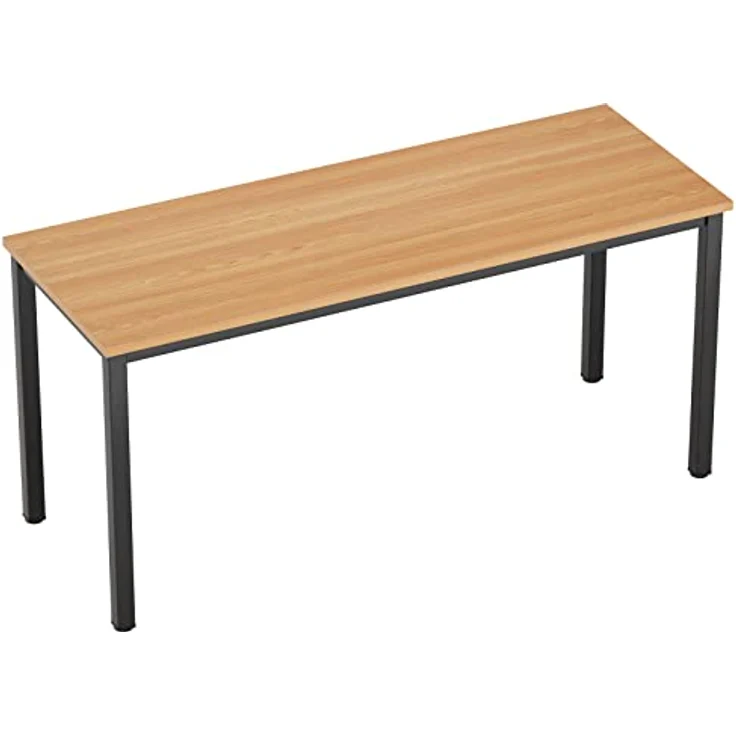 SogesHome Schreibtisch,Computertisch120 x 60 x 75 cm PC Schreibtisch Workstation für Home Office Verwenden Schreibtisch, Esstisch Konferenztisch,Teak & Schwarz,AC3BB-120-SH – Bild 8