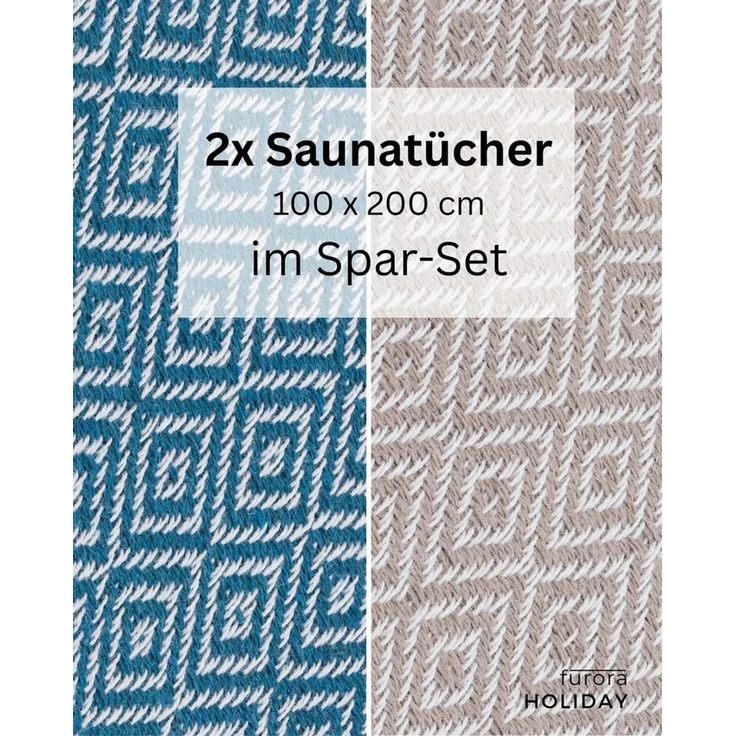 furora HOLIDAY Saunatuch Saunahandtuch Saunatuch Damen + Herren, Hamamtuch groß 100x200 XXL – Bild 2
