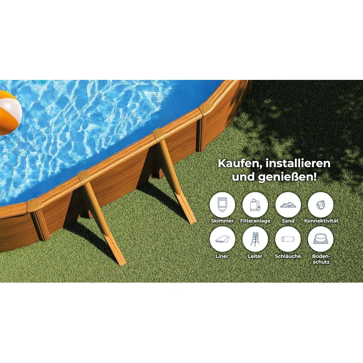 Mauritius Stahlwandpool Oval 500 x 300 x 132 cm – Bild 5