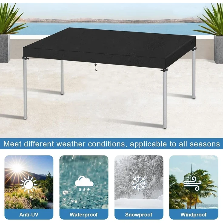 Abdeckhaube Tisch Wasserdicht Winterfest Rechteckig-120x70x15cm – Bild 6