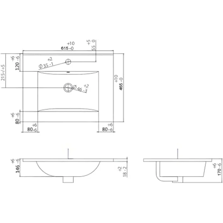 Vente-unique - ZEVINI Waschbeckenmöbel Holz, Platte Grün - B 47 cm x H 60 cm x L 60 cm – Bild 3