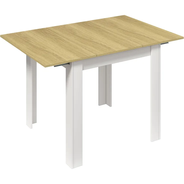 VCM Esstisch Pesoli 921254 Weiß / Honig-Eiche H. 75 x B. 80-120 x T. 80 cm