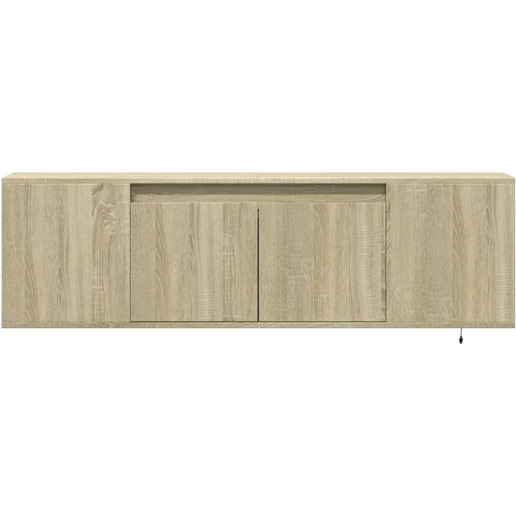 TV-Wandschrank, Fernsehschrank mit LED-Beleuchtung Sonoma-Eiche 135 x 31 x 39,5 cm – Bild 6