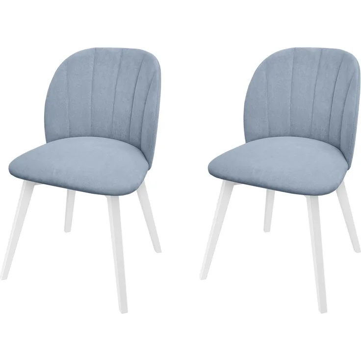 Gemütlicher Polstersessel graues Polster weiße Stuhlbeine 2 Stück V-90. 71-61WP38