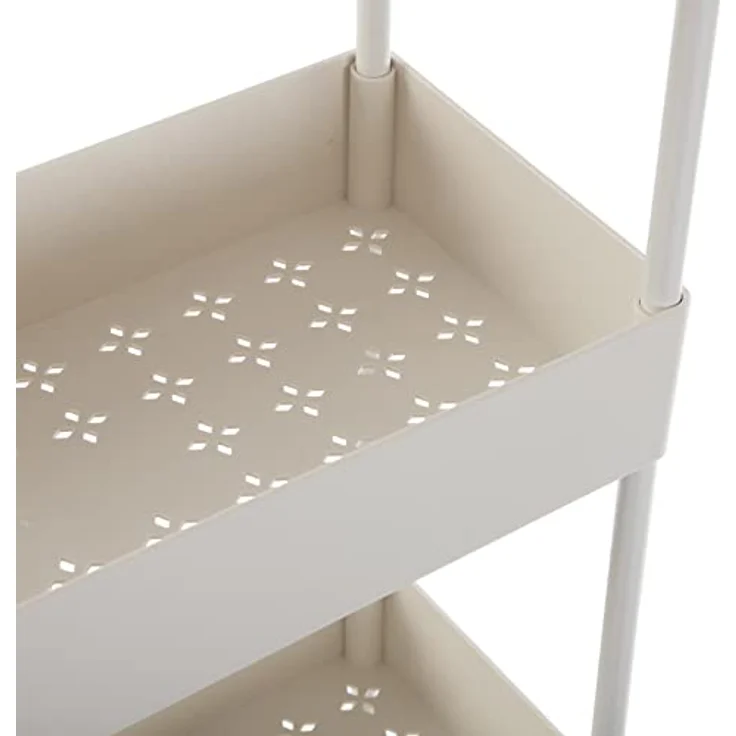 Versa Skuvoy Badezimmer-Hilfsmöbel, Aufbewahrungswagen oder -Karren, mit 3 Einlegeböden und Laufrollen, Maßnahmen (H x L x B) 63,5 x 18 x 40 cm, ABS und Kunststoff, Farbe: Weiß – Bild 7