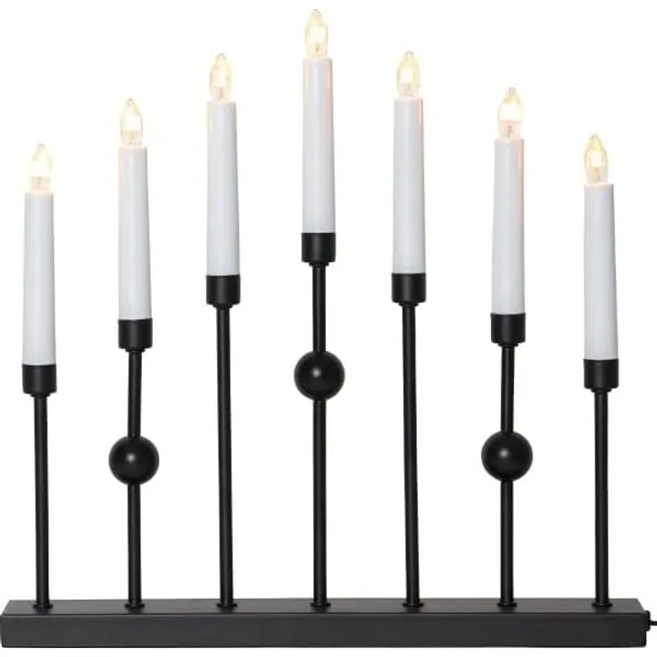 Kerzenleuchter schwarz 7-flammig E10 Strombetrieb B 37cm H 37cm