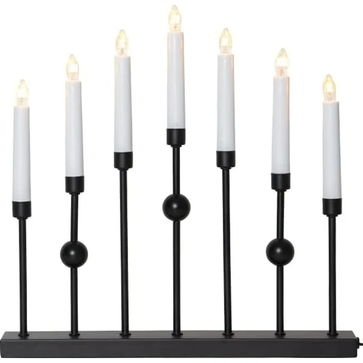 Kerzenleuchter schwarz 7-flammig E10 Strombetrieb B 37cm H 37cm