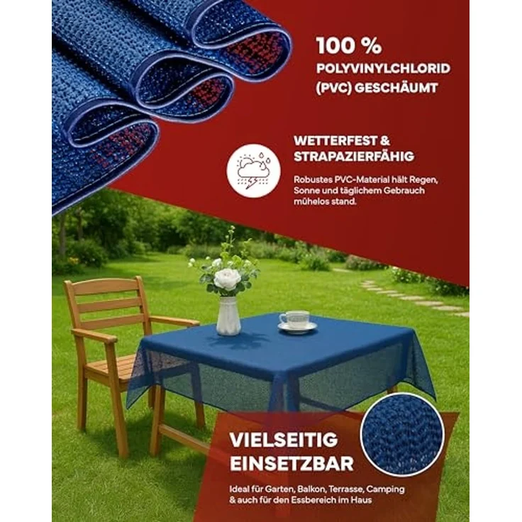 texpot Tischdecke Gartentischdecke Schaum PVC Weichschaum (1-tlg) – Bild 3
