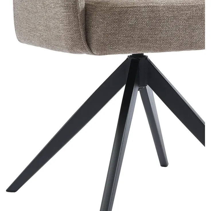 Vente-unique - KONYA Stuhl Stoff Schokoladenbraun - B 59 cm x H 84 cm x L 58 cm – Bild 7