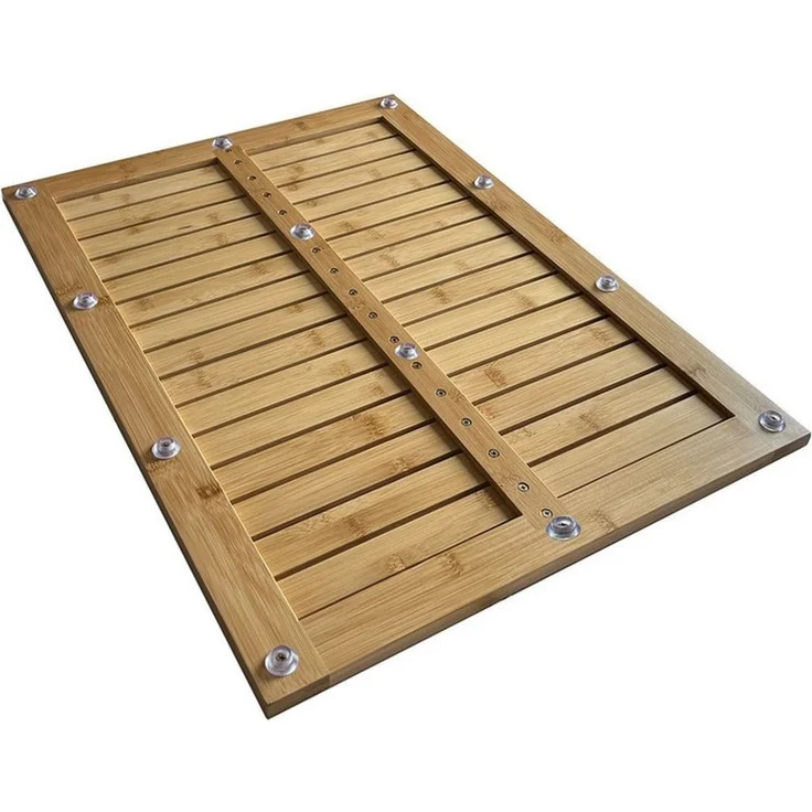 HTI-Living Badematte Bambusmatte Antirutschmatte, Höhe 3.5 mm, 1 Badematte, fußbodenheizungsgeeignet, Holz, rechteckig, Badvorleger Badematte – Bild 2