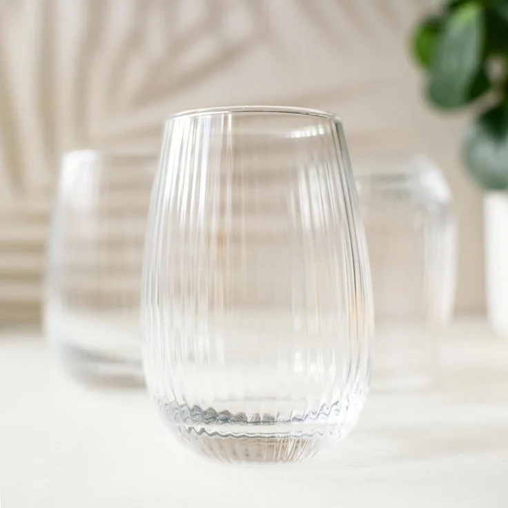 6 Trinkgläser 350ml (max. 400ml) mit geriffelter Oberfläche Cocktailgläser Saftgläser – Bild 3