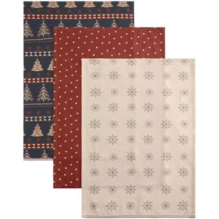 Next Geschirrtuch 3er-Set Fairisle-Geschirrtücher, Weihnachten, (3-tlg)
