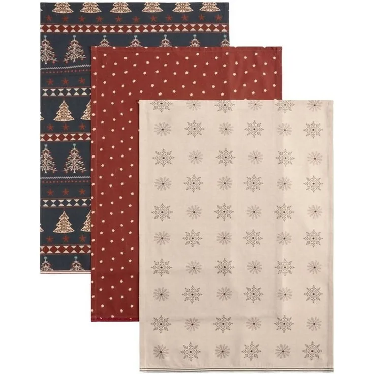 Next Geschirrtuch 3er-Set Fairisle-Geschirrtücher, Weihnachten, (3-tlg)