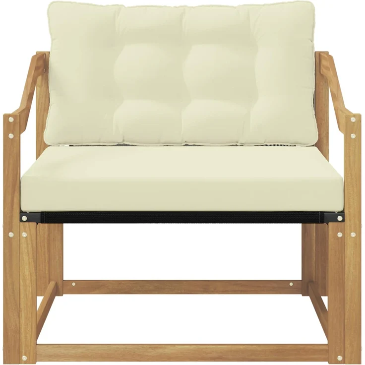 vidaXL Outdoor-Sofagarnitur Massives Akazienholz und Textilene Weiß 3439072 – Bild 5