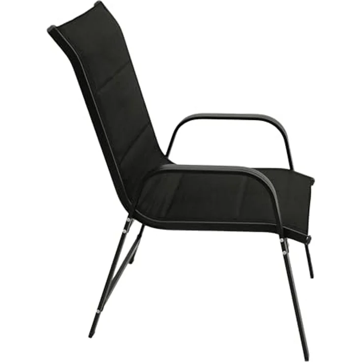 DEGAMO CESANO Garten-Stapelsessel, Alu + Kunstgewebe, anthrazit/schwarz, 56cm 2-er Set – Bild 5