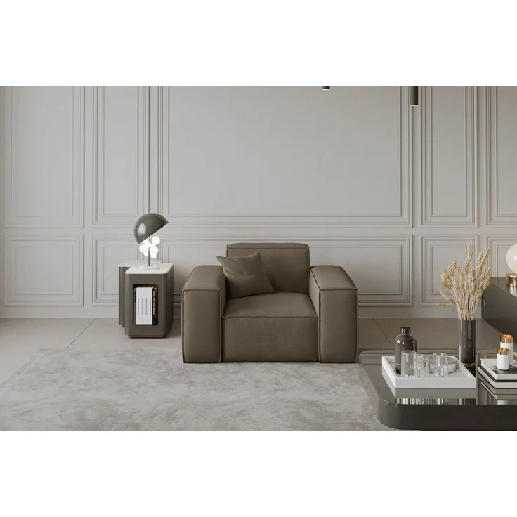 Sessel Designersessel CELES in Stoff Opera Velvet Taupe – Bild 1