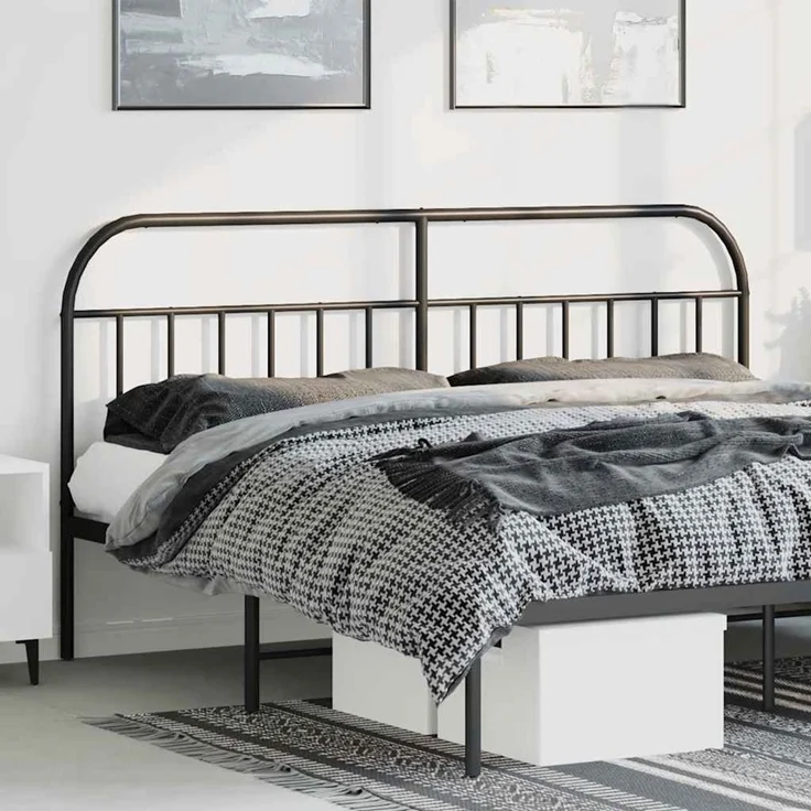 vidaXL Ersatz-Kopfteil Metall Schwarz 193 cm (Art-Nr 353672) – Bild 1